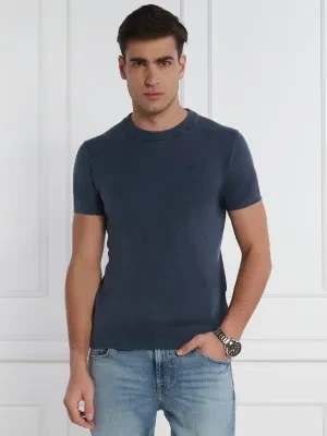 GUESS T-shirt | Regular Fit | z dodatkiem jedwabiu