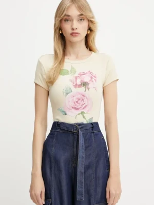 Guess t-shirt ROSE damski kolor beżowy W5GI33 KA0H1