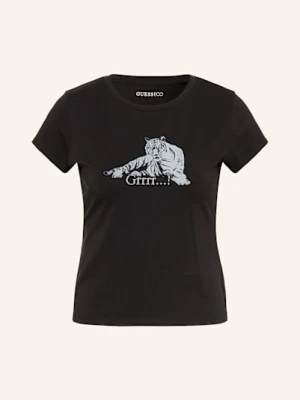 Guess T-Shirt schwarz CZARNY