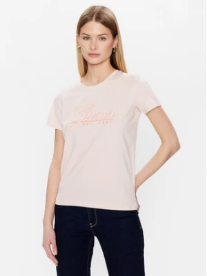 Guess T-Shirt Script W3GI36 I3Z14 Różowy Regular Fit