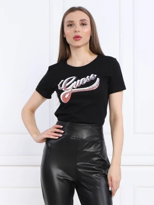 GUESS T-shirt SHADED LOGO | Regular Fit czarny