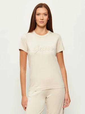 GUESS T-shirt | Slim Fit beżowy