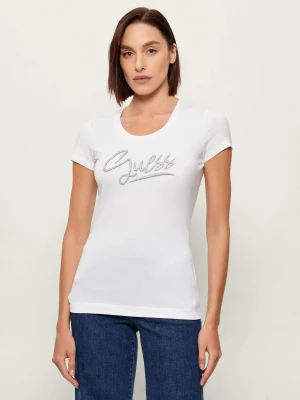 GUESS T-shirt | Slim Fit biały