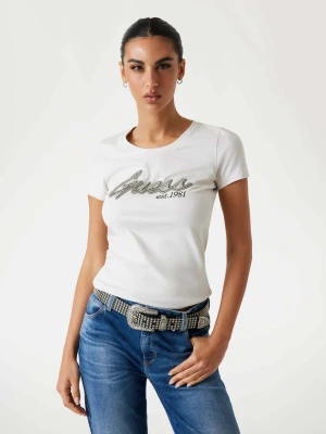GUESS T-shirt | Slim Fit biały
