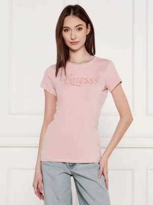 GUESS T-shirt | Slim Fit różowy