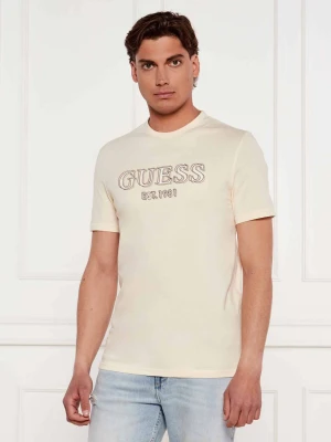 GUESS T-shirt | Slim Fit kremowy