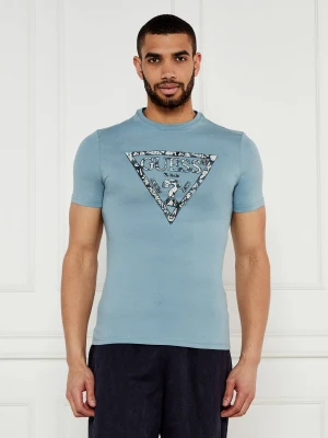 GUESS T-shirt | Slim Fit niebieski