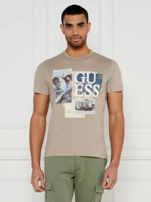 GUESS T-shirt | Slim Fit beżowy