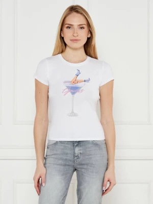 GUESS T-shirt | Slim Fit biały