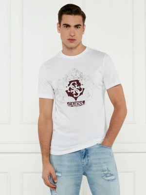 GUESS T-shirt | Slim Fit biały