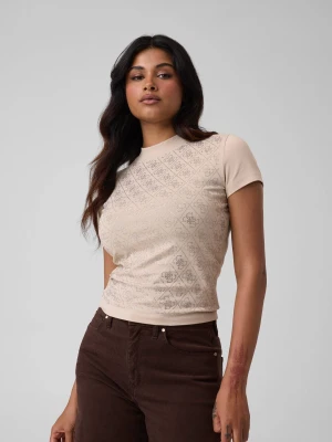 GUESS T-shirt | Slim Fit beżowy