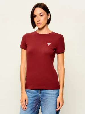 GUESS T-shirt | Slim Fit bordowy
