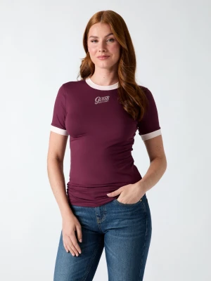 GUESS T-shirt | Slim Fit bordowy