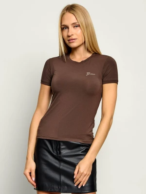 GUESS T-shirt | Slim Fit brązowy