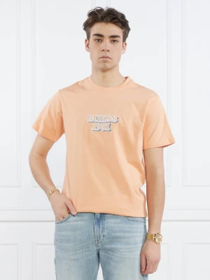GUESS T-shirt SS CN GUESS EMBRO BO | Regular Fit pomarańczowy