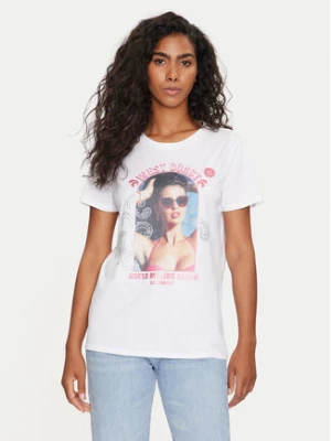 Guess T-Shirt Ss Malibu Girl Easy W4GI54 K9RM1 Biały Regular Fit