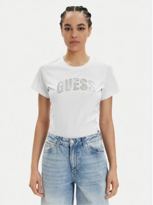 Guess T-Shirt Ss Rn Sequins Logo T W4GI31 I3Z14 Biały Regular Fit