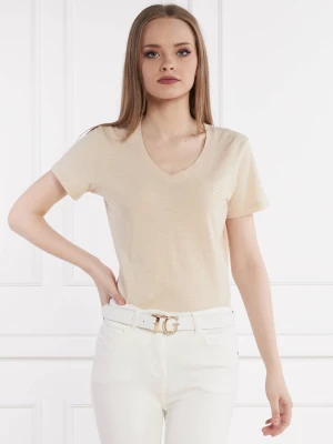 GUESS T-shirt SS VN SLUBBY | Regular Fit beżowy