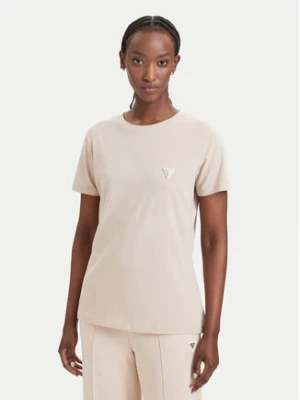 Guess T-Shirt V4YI09 J1314 Beżowy Regular Fit
