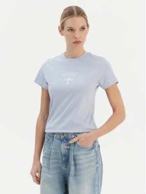 Guess T-Shirt V4YI21 KCDH1 Błękitny Regular Fit Niebieski jasny