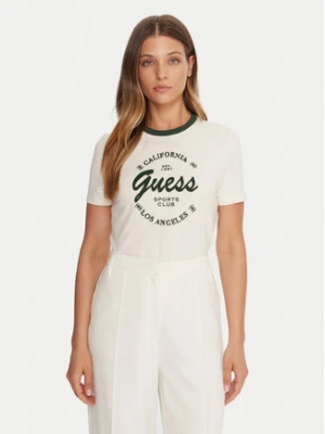 Guess T-Shirt V5BI03 J1314 Beżowy Slim Fit