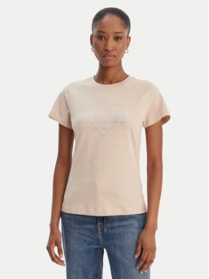 Guess T-Shirt V5GI10 K9RM1 Beżowy Regular Fit
