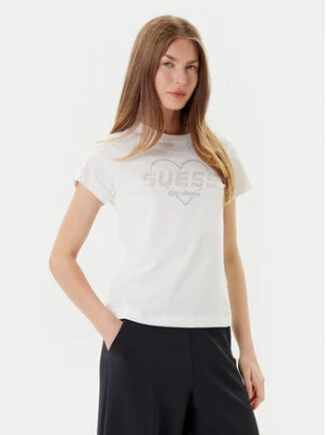Guess T-Shirt V5GI10 K9RM1 Écru Regular Fit Kremowy