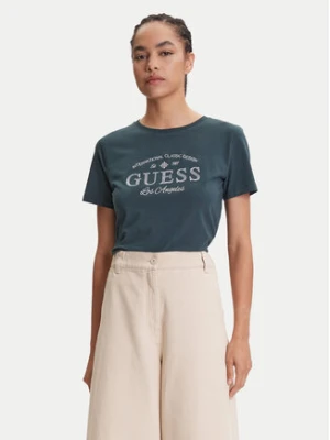 Guess T-Shirt V5YI13 J1314 Zielony Regular Fit