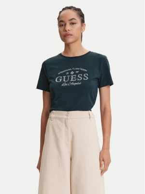 Guess T-Shirt V5YI13 J1314 Zielony Regular Fit