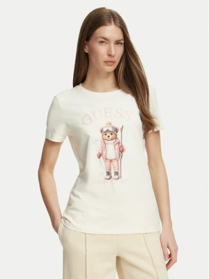 Guess T-Shirt V6BI19 K6749 Kremowy Regular Fit