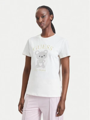 Guess T-Shirt V6BI28 K9360 Kremowy Regular Fit