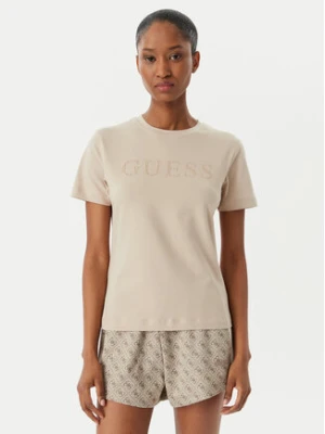 Guess T-Shirt V6RI20 J1314 Beżowy Regular Fit