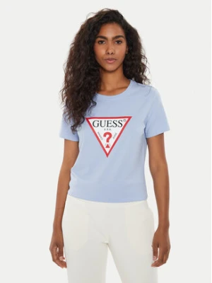 Guess T-Shirt W1YI1B I3Z14 Błękitny Regular Fit