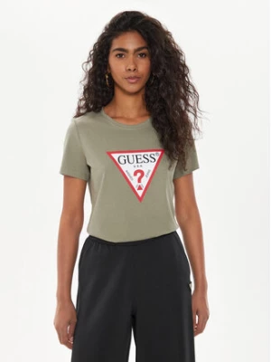 Guess T-Shirt W1YI1B I3Z14 Zielony Regular Fit