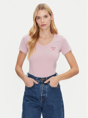 Guess T-Shirt W2YI45 J1314 Różowy Slim Fit