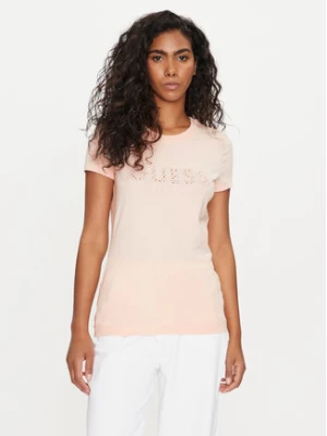 Guess T-Shirt W4GI14 J1314 Różowy Slim Fit