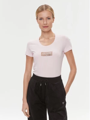 Guess T-Shirt W4RI33 J1314 Różowy Slim Fit