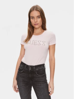 Guess T-Shirt W4RI39 J1314 Różowy Slim Fit