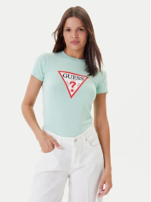 Guess T-Shirt W4YI04 J1314 Zielony Regular Fit