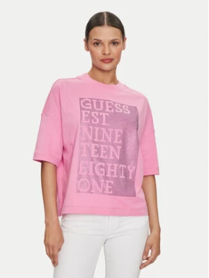 Guess T-Shirt W4YI28 I3Z14 Różowy Boxy Fit