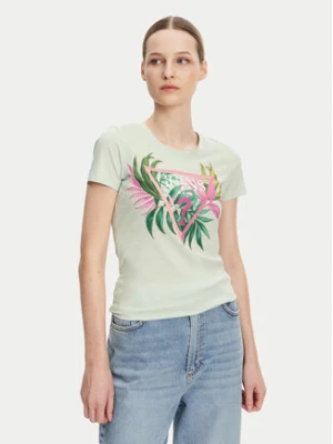 Guess T-Shirt W5GI07 J1314 Turkusowy Slim Fit