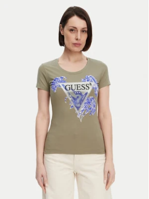 Guess T-Shirt W5GI08 J1314 Khaki Slim Fit