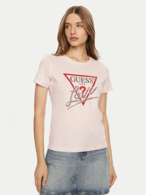 Guess T-Shirt W5RI10 I3Z14 Różowy Regular Fit