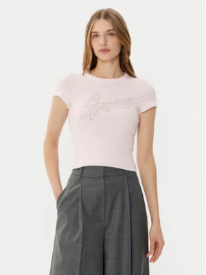Guess T-Shirt W5RI68KA0H1 Różowy Slim Fit