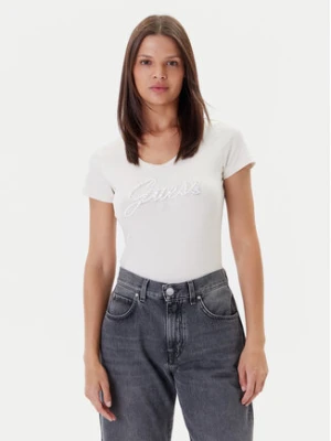 Guess T-Shirt W5YI46 J1314 Écru Slim Fit