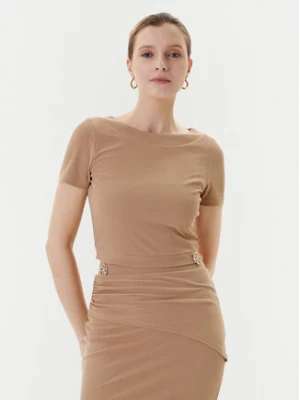 Guess T-Shirt W5YP14 KAQL2 Beżowy Regular Fit