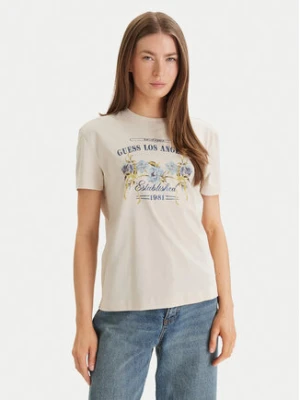 Guess T-Shirt W6GI27 K3160 Beżowy Regular Fit