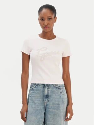 Guess T-Shirt W6RI22 KA0H1 Różowy Slim Fit