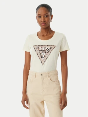 Guess T-Shirt W6RI32 J1314 Écru Regular Fit