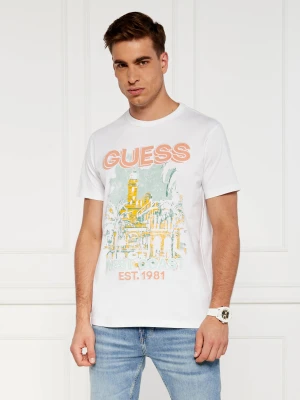 GUESS T-shirt WEAST COAST | Regular Fit biały